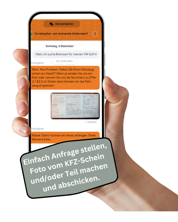Anfrage per Chat – Beispiel